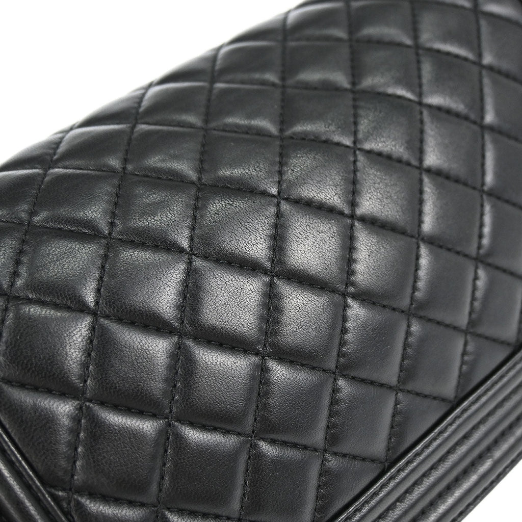 Boy Chanel 2016-2017 Black Lambskin Medium Shoulder Bag