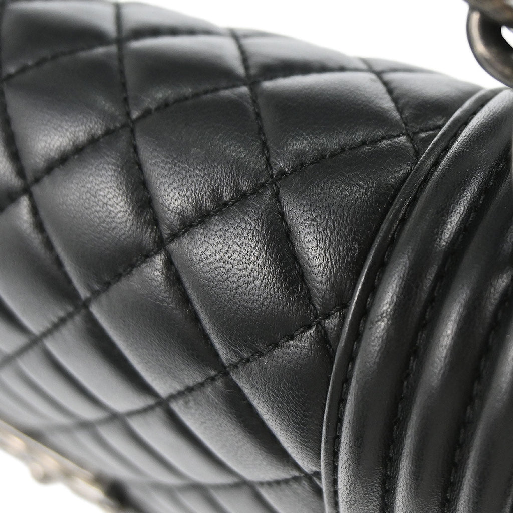 Boy Chanel 2016-2017 Black Lambskin Medium Shoulder Bag