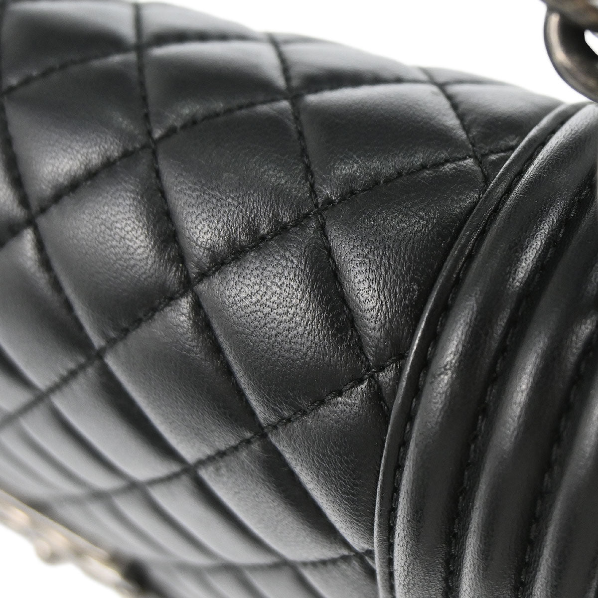 Boy Chanel 2016-2017 Black Lambskin Medium Shoulder Bag