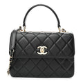 Chanel Lambskin Quilted Small Trendy CC Dual Handle Flap Bag Black
