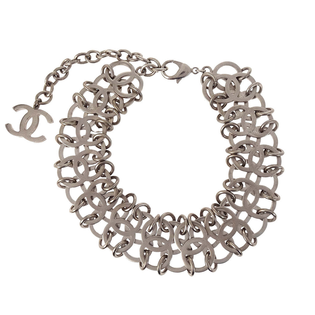 Chanel Silver CC Choker Necklace B16S