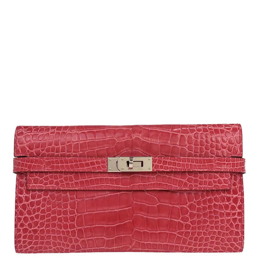 Hermes * Bougainvillier Alligator Kelly Wallet