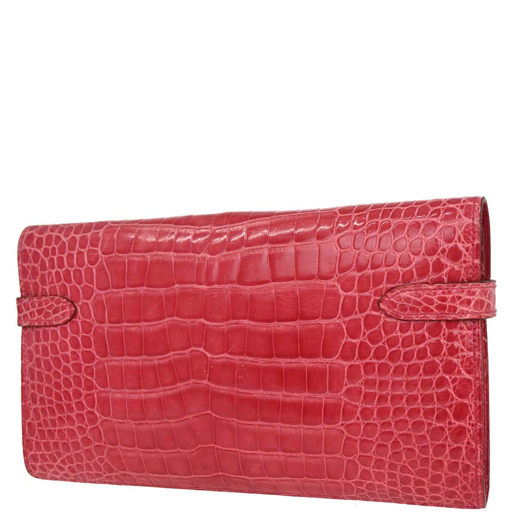 Hermes * Bougainvillier Alligator Kelly Wallet