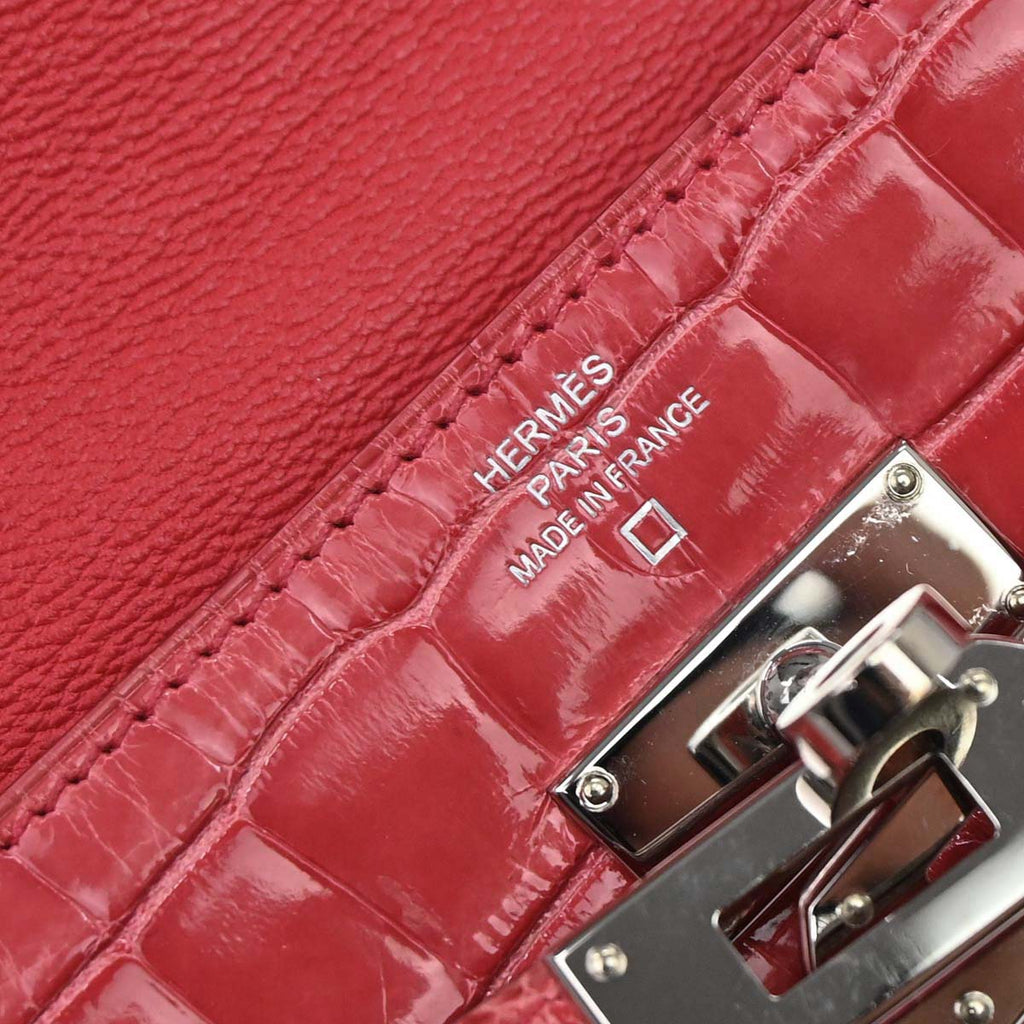 Hermes * Bougainvillier Alligator Kelly Wallet