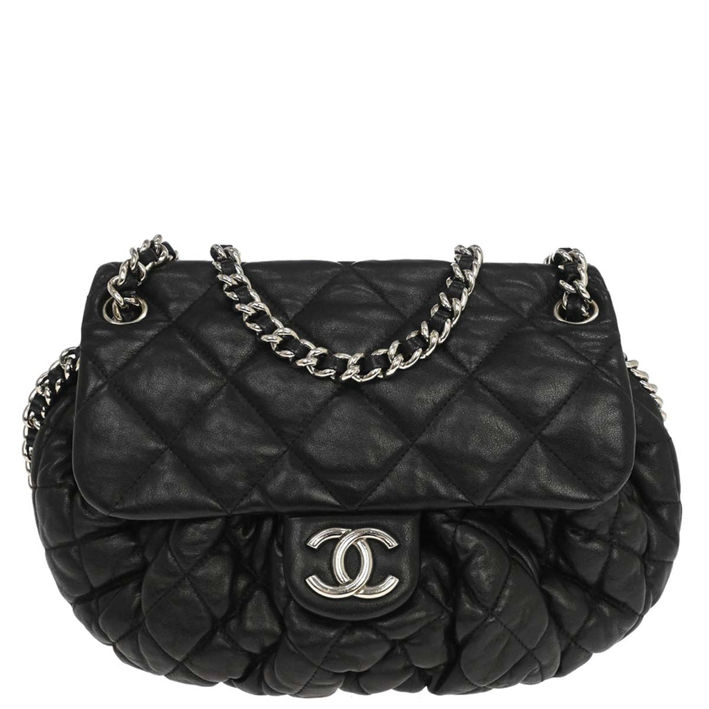 Chanel 2011 Black Calfskin Chain Around Shoulder Bag