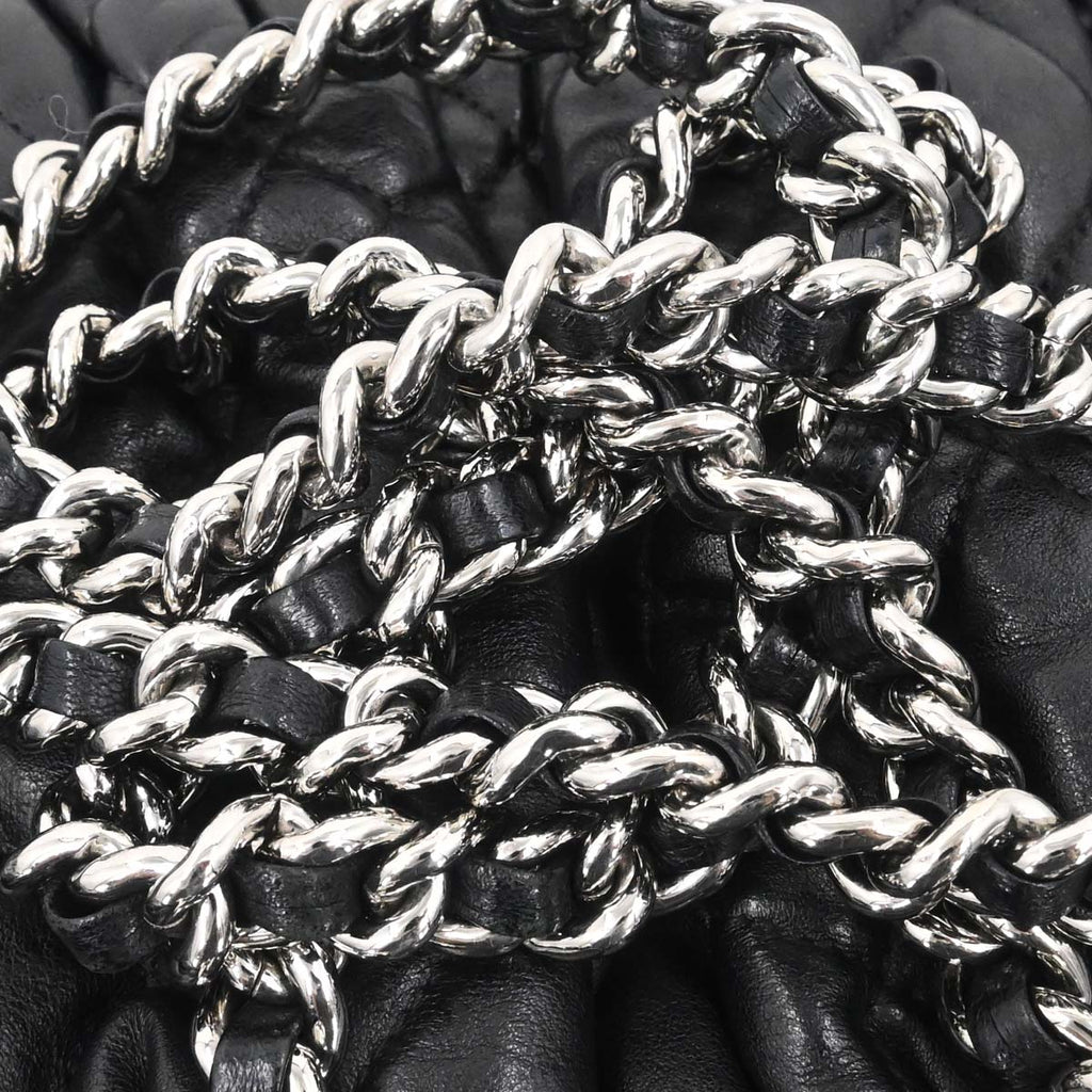 Chanel 2011 Black Calfskin Chain Around Shoulder Bag