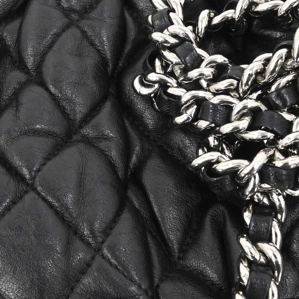 Chanel 2011 Black Calfskin Chain Around Shoulder Bag