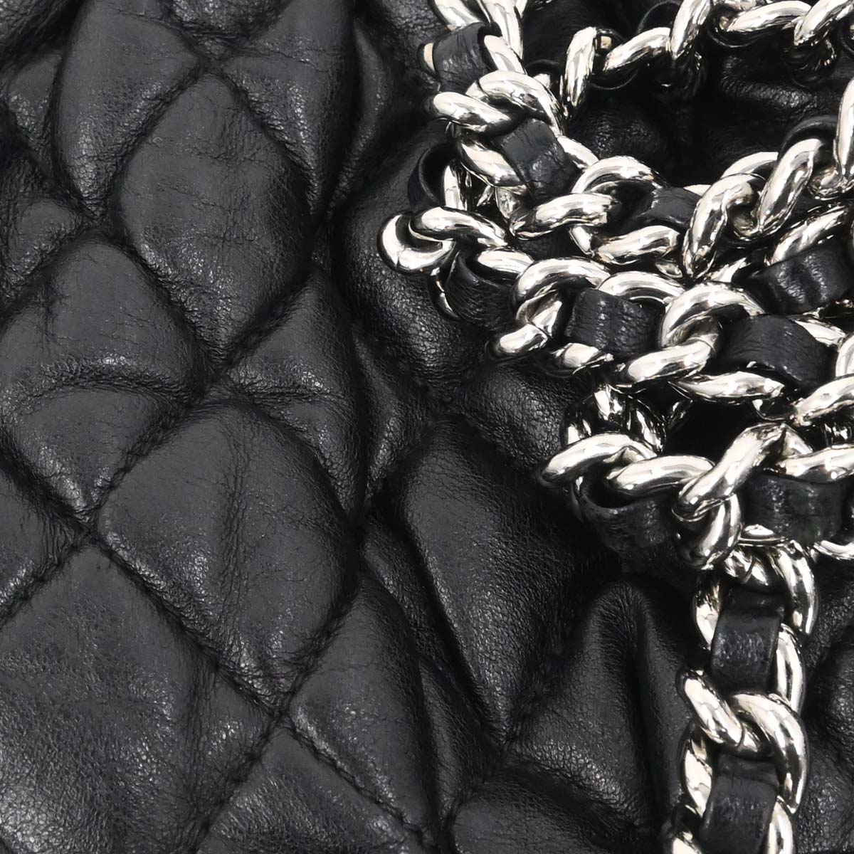 Chanel 2011 Black Calfskin Chain Around Shoulder Bag