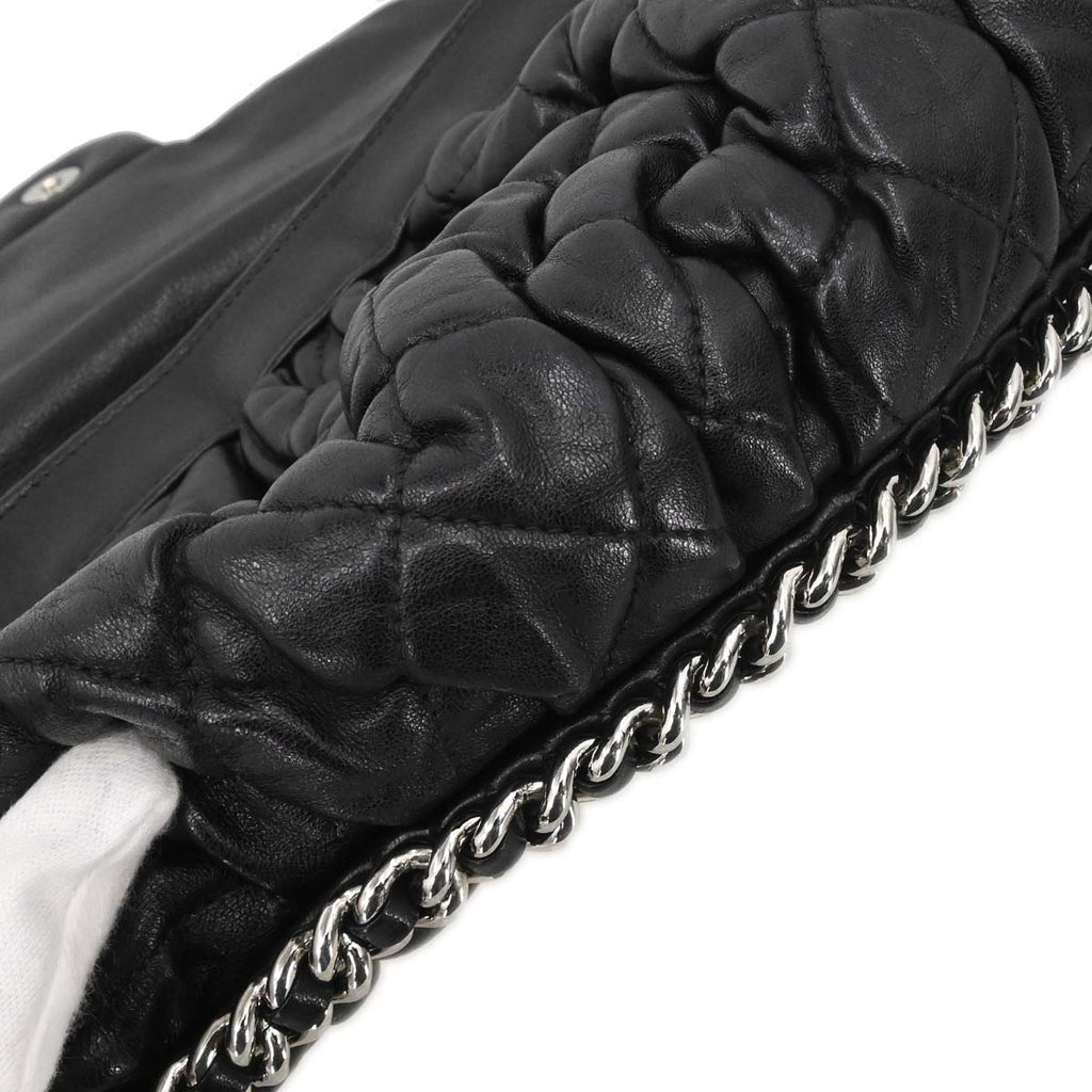 Chanel 2011 Black Calfskin Chain Around Shoulder Bag