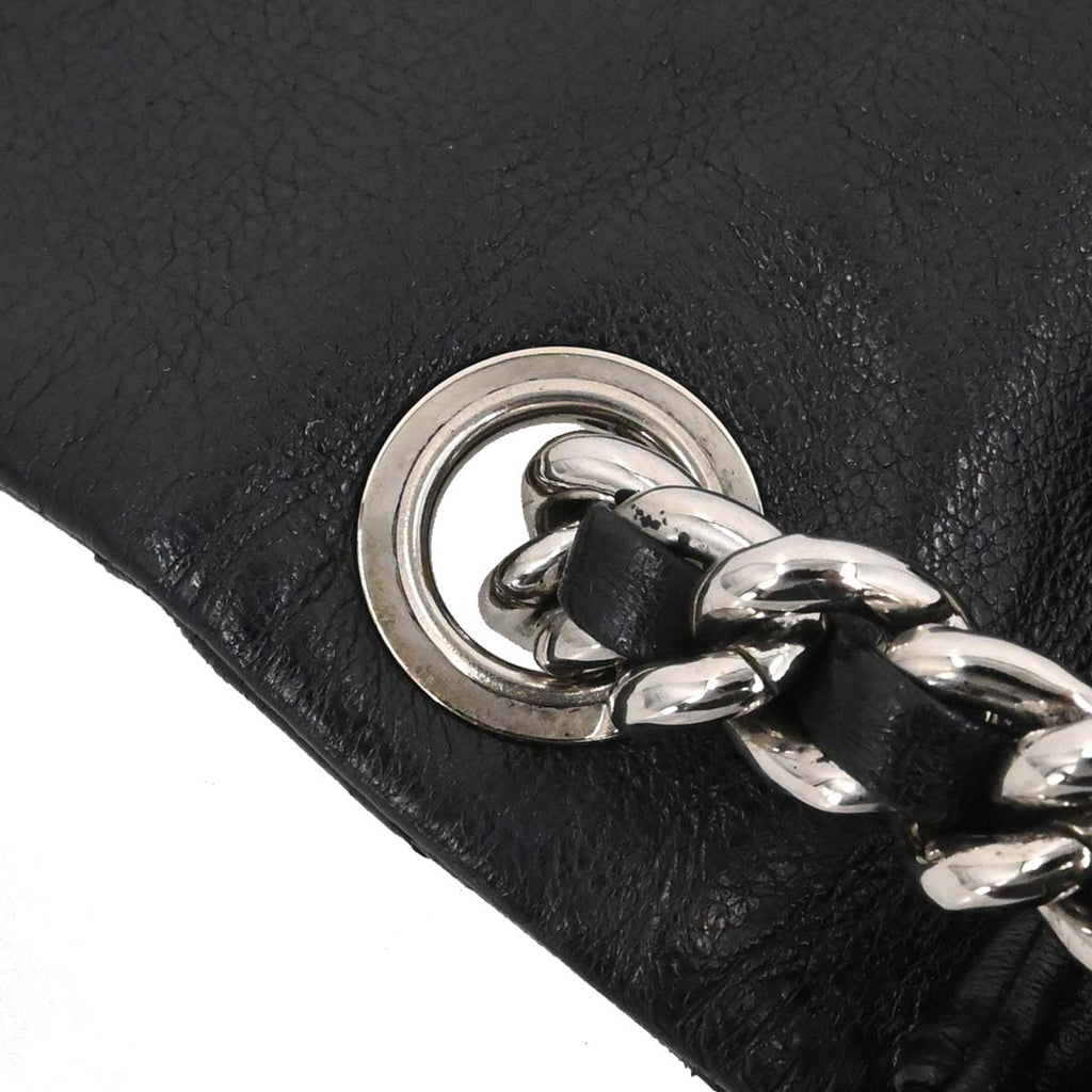 Chanel 2011 Black Calfskin Chain Around Shoulder Bag
