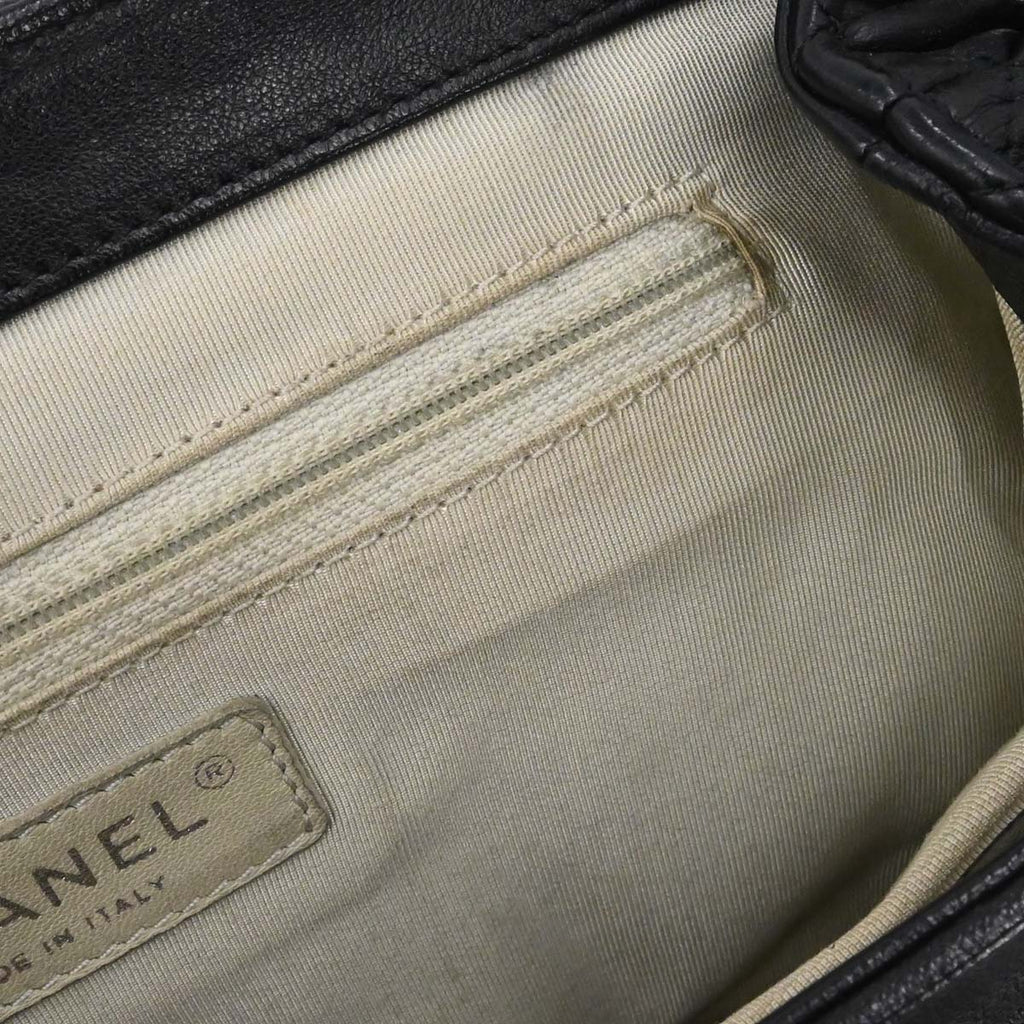 Chanel 2011 Black Calfskin Chain Around Shoulder Bag