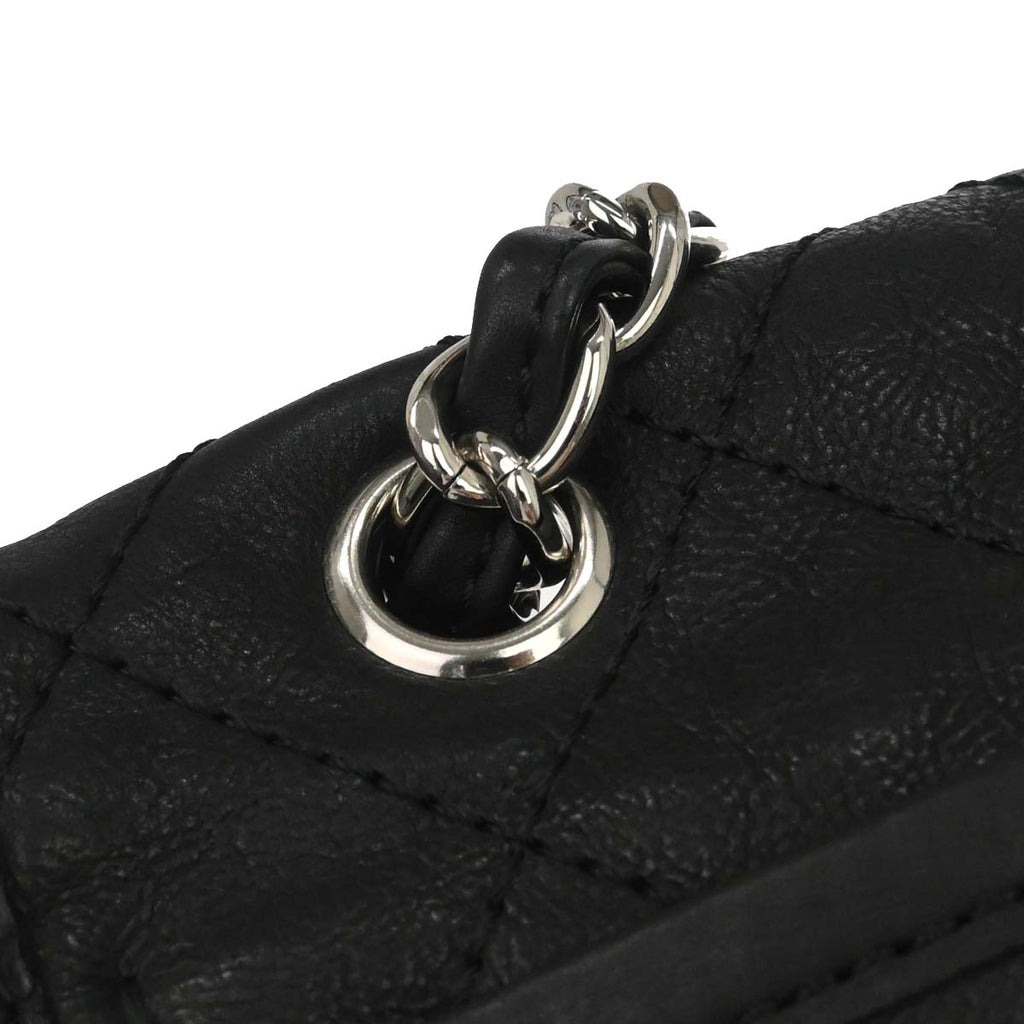 Chanel 2010-2011 Black Lambskin Natural Beauty Split Pocket Flap Bag Shoulder Bag