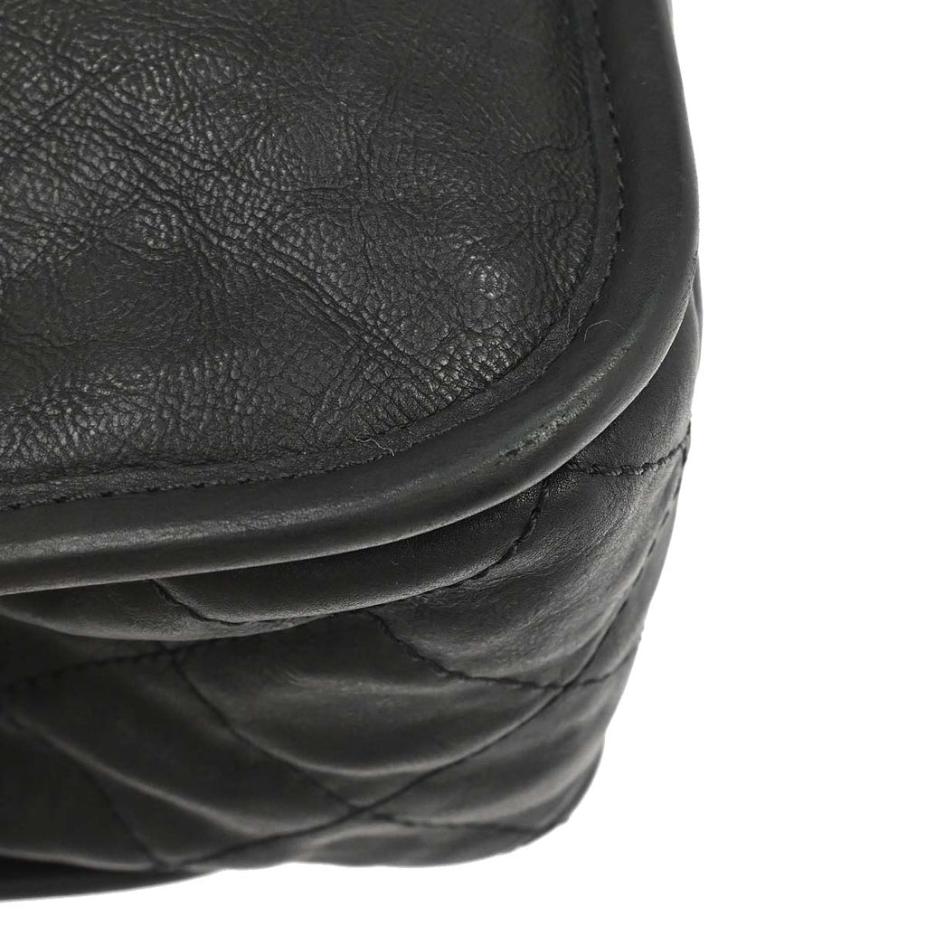 Chanel 2010-2011 Black Lambskin Natural Beauty Split Pocket Flap Bag Shoulder Bag