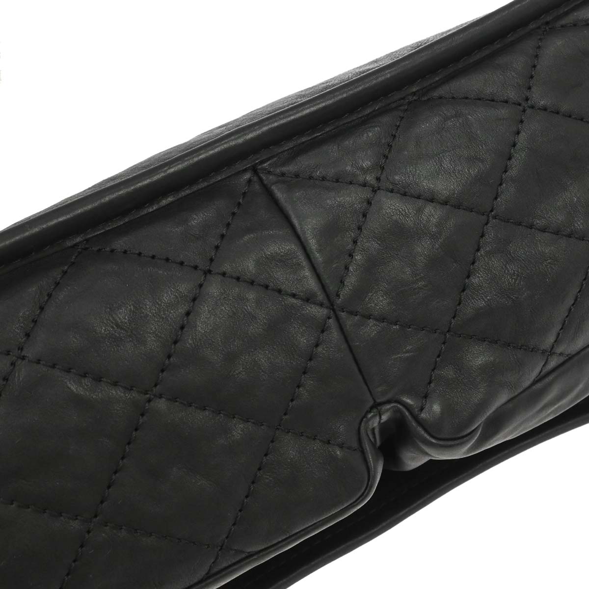 Chanel 2010-2011 Black Lambskin Natural Beauty Split Pocket Flap Bag Shoulder Bag