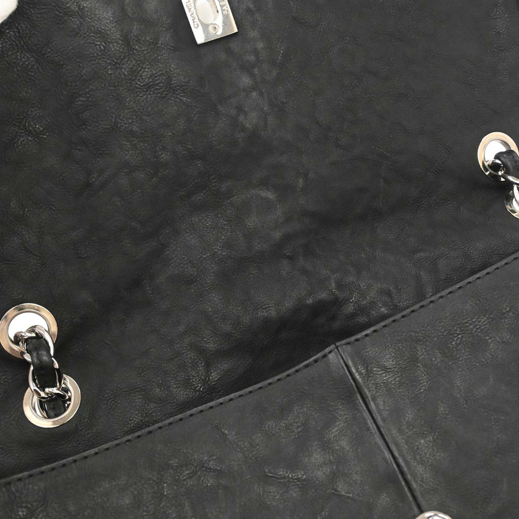 Chanel 2010-2011 Black Lambskin Natural Beauty Split Pocket Flap Bag Shoulder Bag