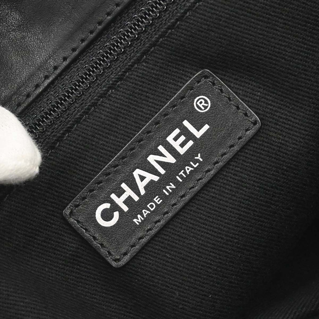 Chanel 2010-2011 Black Lambskin Natural Beauty Split Pocket Flap Bag Shoulder Bag