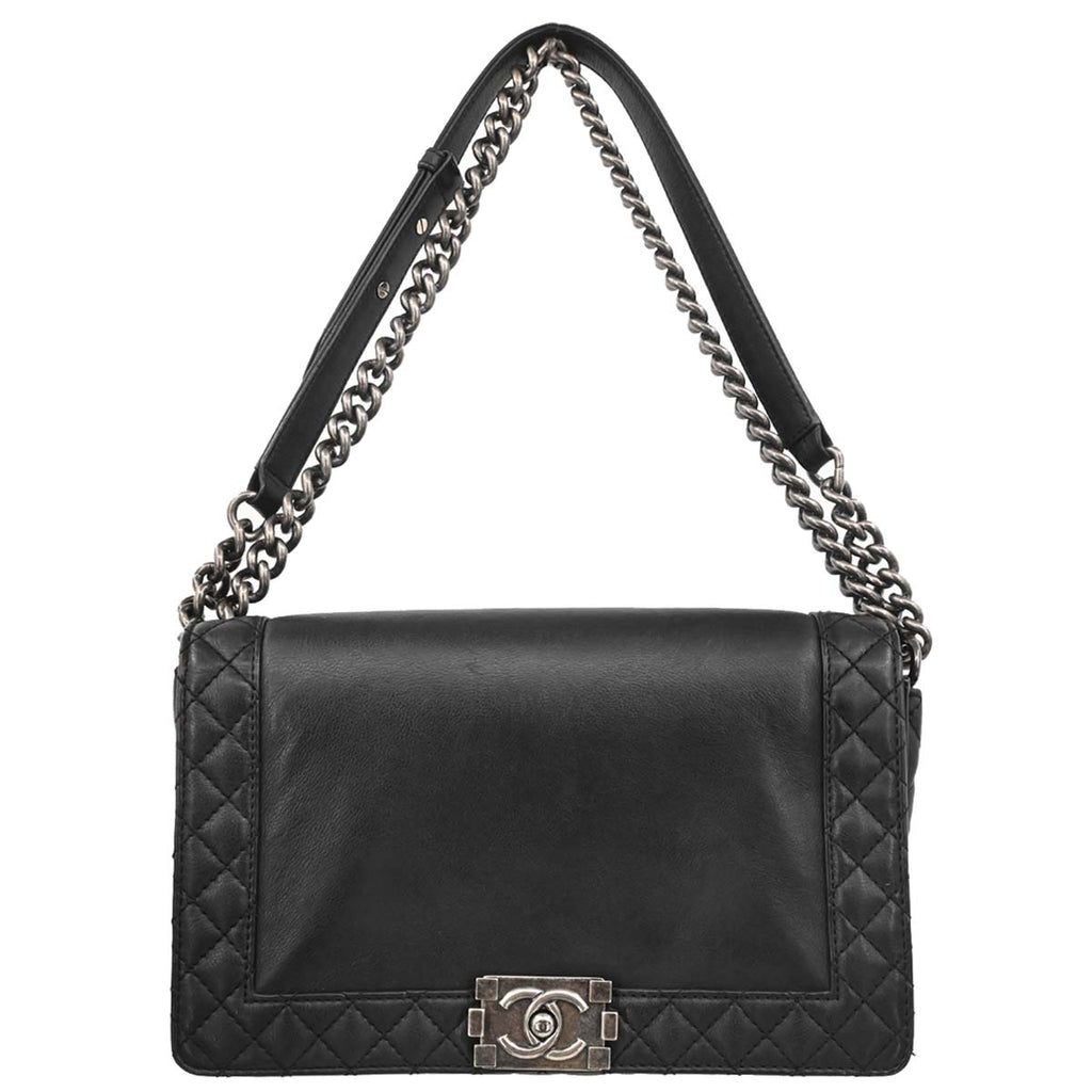 Boy Chanel 2013-2014 Black Lambskin Medium Shoulder Bag