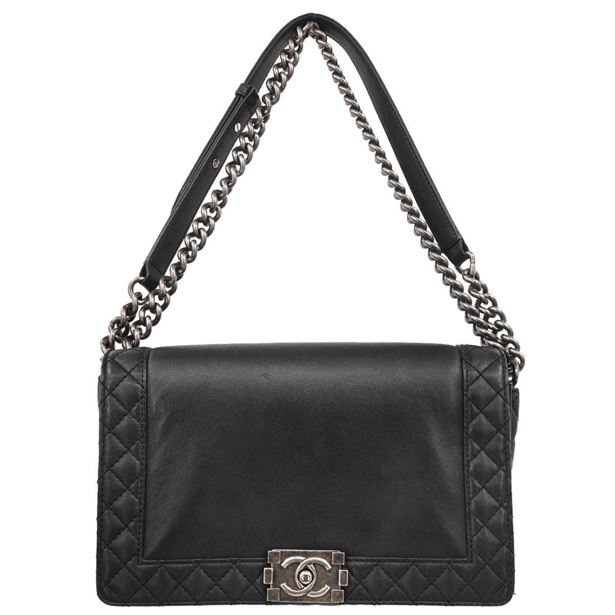 Boy Chanel 2013-2014 Black Lambskin Medium Shoulder Bag