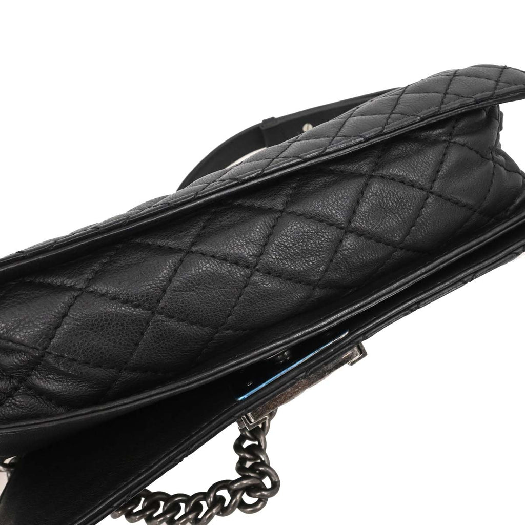 Boy Chanel 2013-2014 Black Lambskin Medium Shoulder Bag