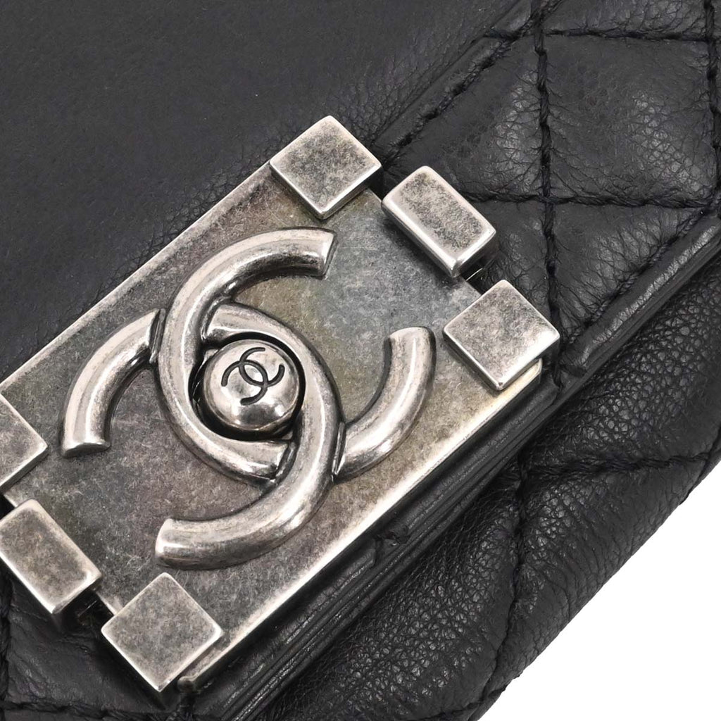 Boy Chanel 2013-2014 Black Lambskin Medium Shoulder Bag