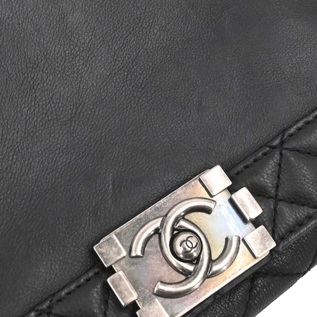 Boy Chanel 2013-2014 Black Lambskin Medium Shoulder Bag