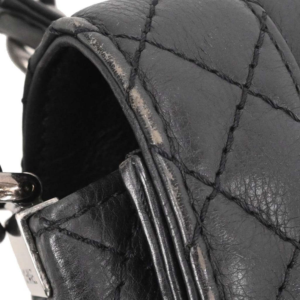 Boy Chanel 2013-2014 Black Lambskin Medium Shoulder Bag
