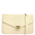 Chanel 2018 White Caviar Skin WOC Wallet on Chain Bag
