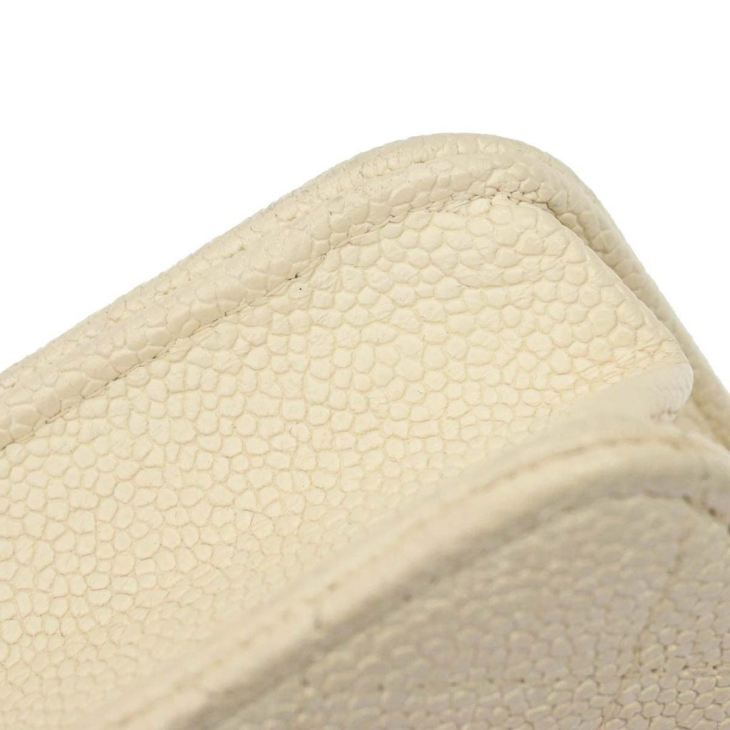 Chanel 2018 White Caviar Skin WOC Wallet on Chain Bag