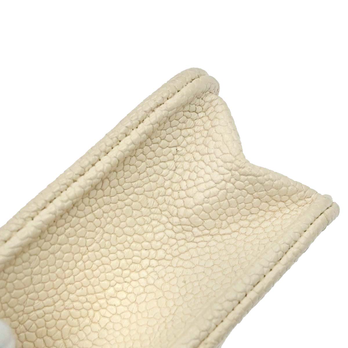 Chanel 2018 White Caviar Skin WOC Wallet on Chain Bag