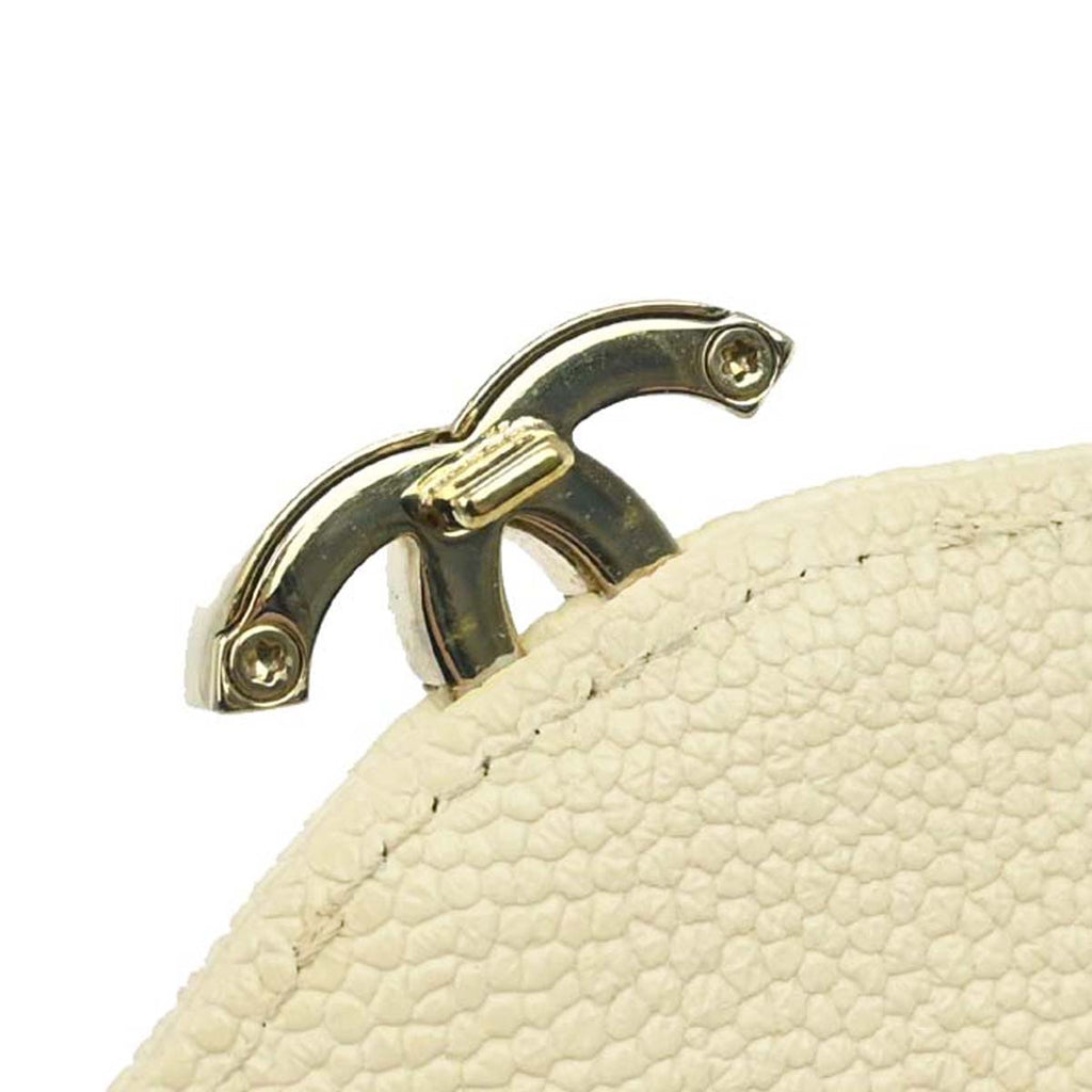 Chanel 2018 White Caviar Skin WOC Wallet on Chain Bag