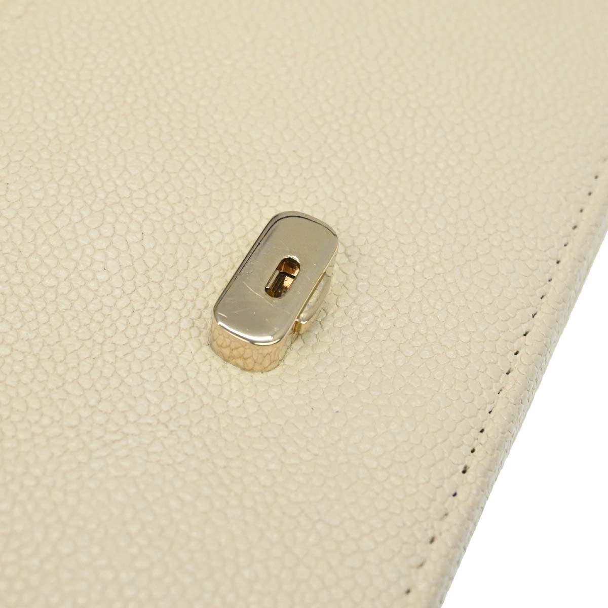 Chanel 2018 White Caviar Skin WOC Wallet on Chain Bag
