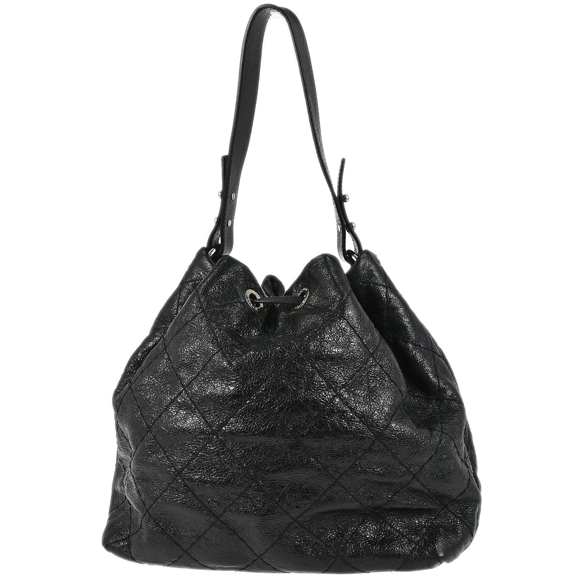Chanel 2010-2011 Black Calfskin On The Road Drawstring Bucket Handbag