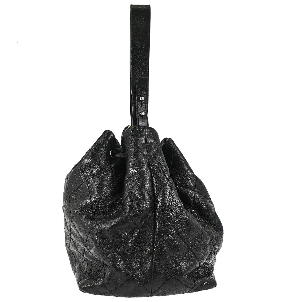 Chanel 2010-2011 Black Calfskin On The Road Drawstring Bucket Handbag