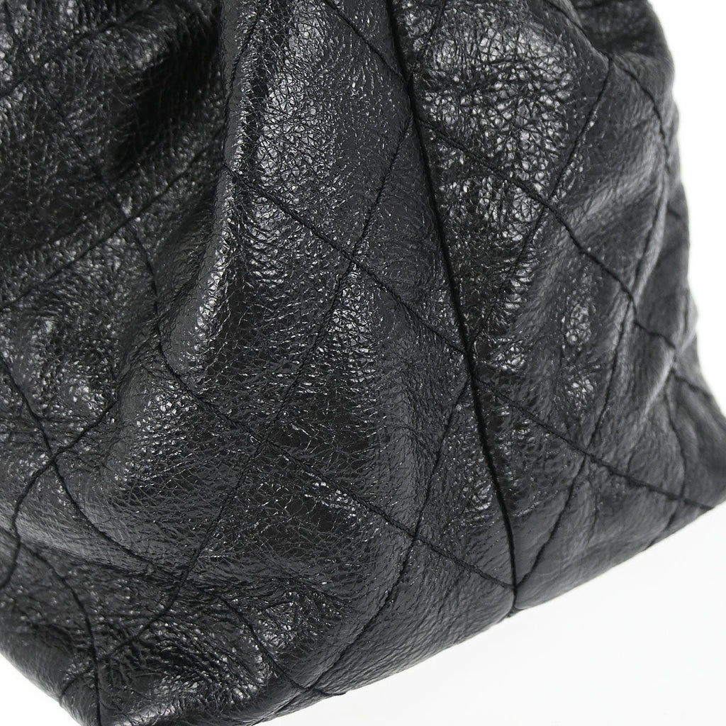 Chanel 2010-2011 Black Calfskin On The Road Drawstring Bucket Handbag