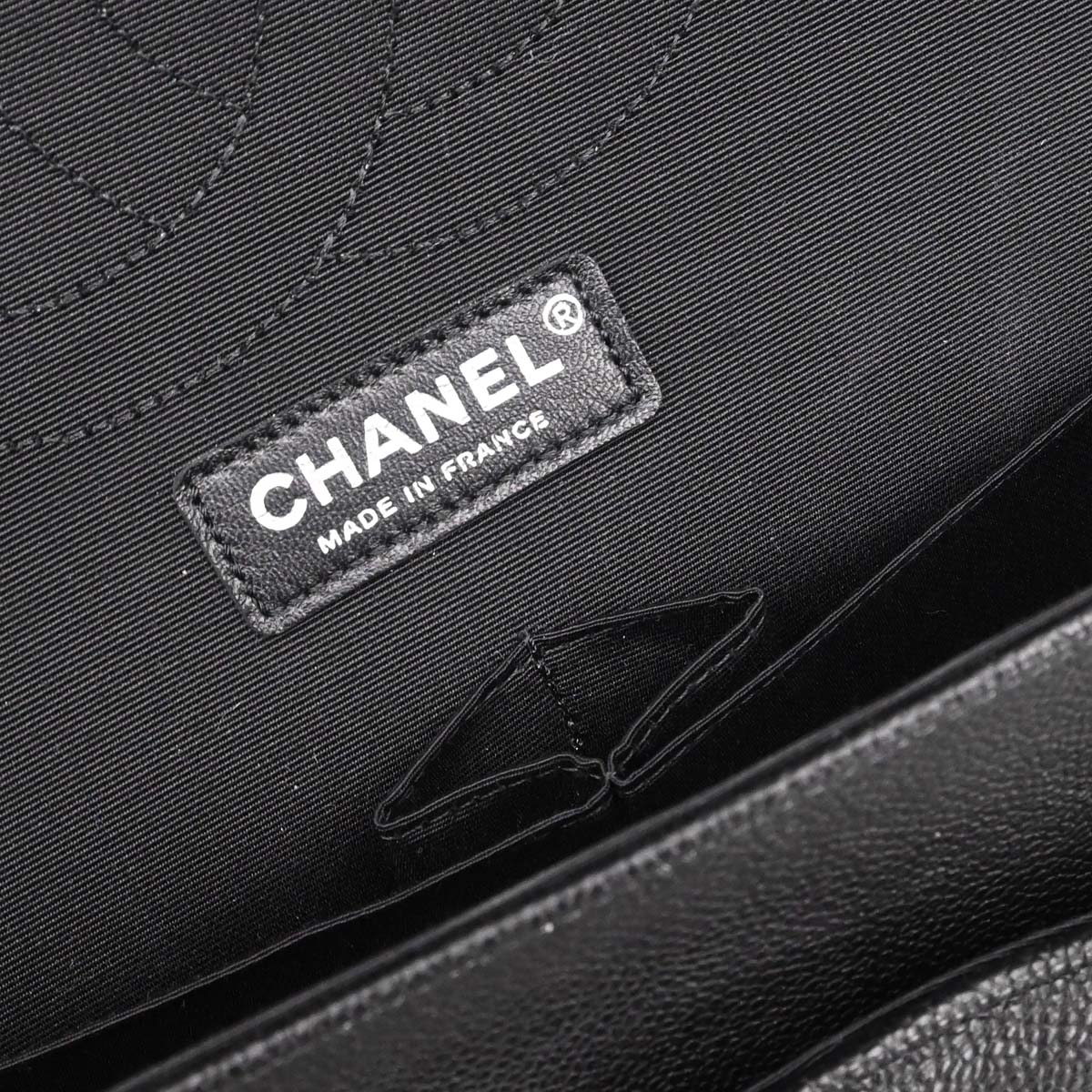 Chanel 2017 Black Caviar Skin Tweed Jumbo Classic Double Flap Shoulder Bag