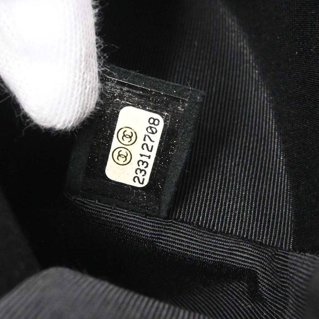 Chanel 2017 Black Caviar Skin Tweed Jumbo Classic Double Flap Shoulder Bag