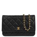 Chanel 2016-2017 Black Caviar Skin WOC Wallet on Chain Bag