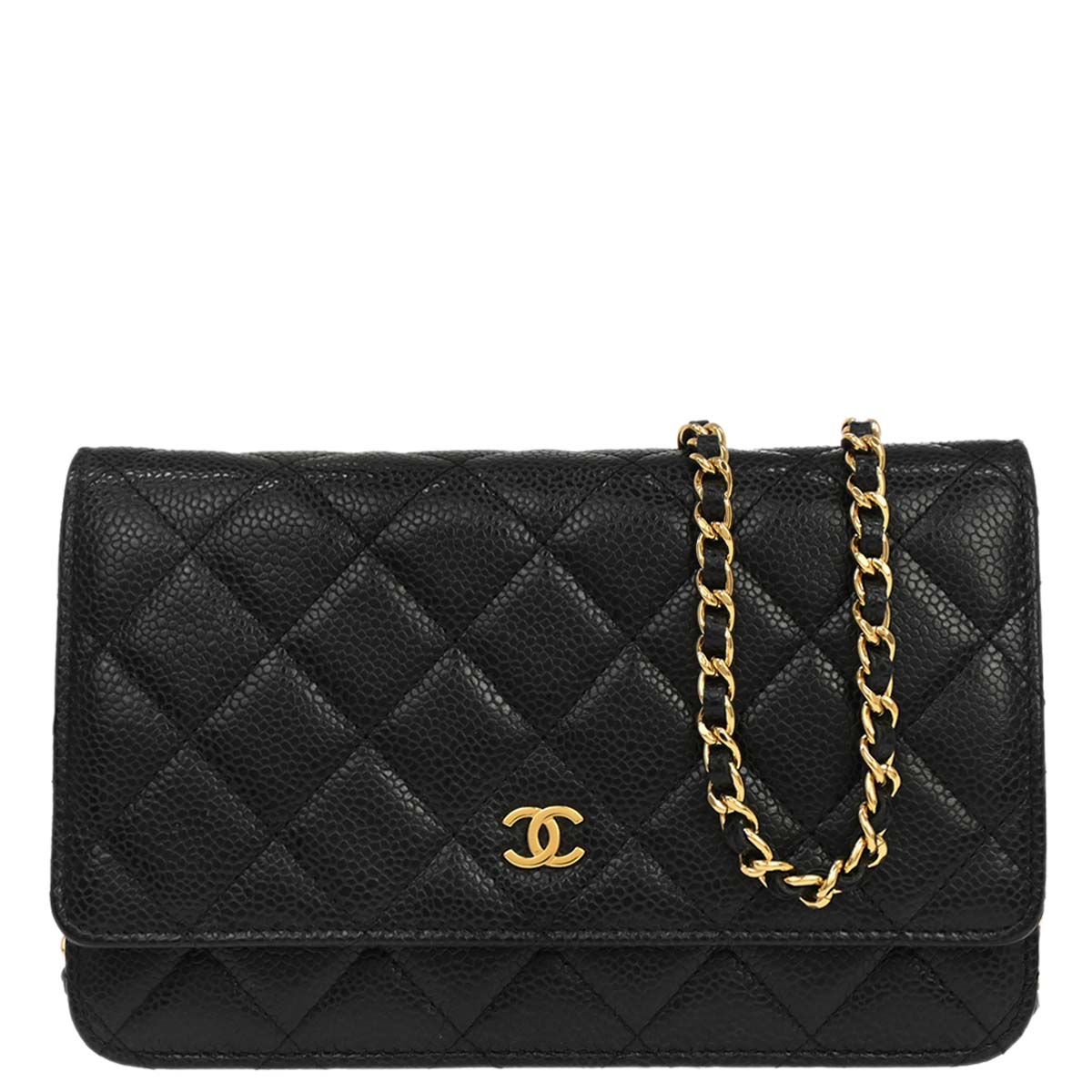Chanel 2016-2017 Black Caviar Skin WOC Wallet on Chain Bag