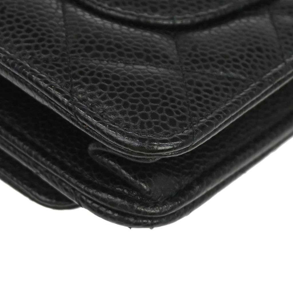Chanel 2016-2017 Black Caviar Skin WOC Wallet on Chain Bag