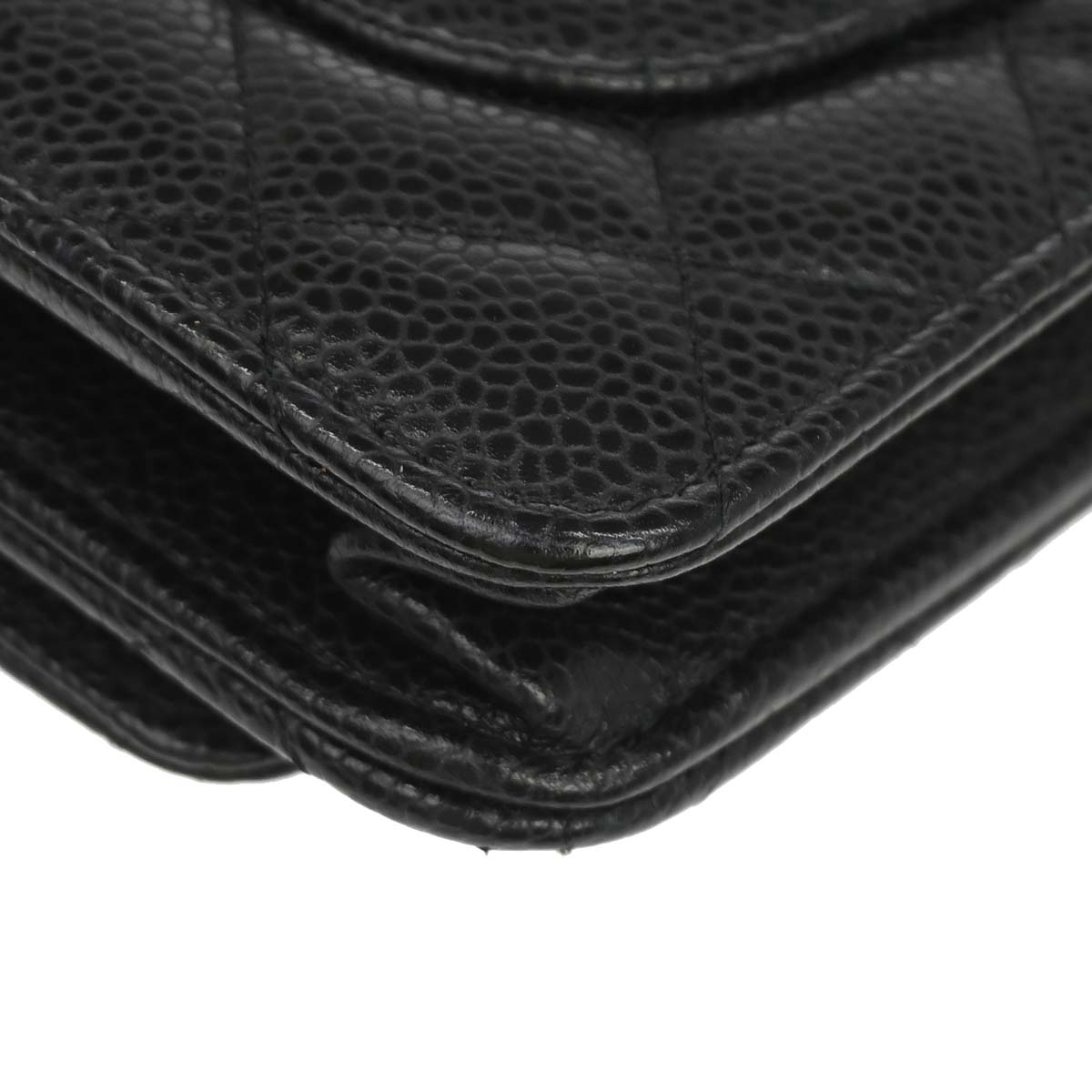 Chanel 2016-2017 Black Caviar Skin WOC Wallet on Chain Bag