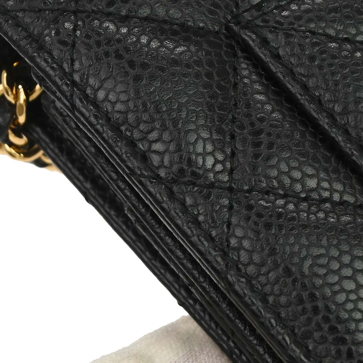 Chanel 2016-2017 Black Caviar Skin WOC Wallet on Chain Bag