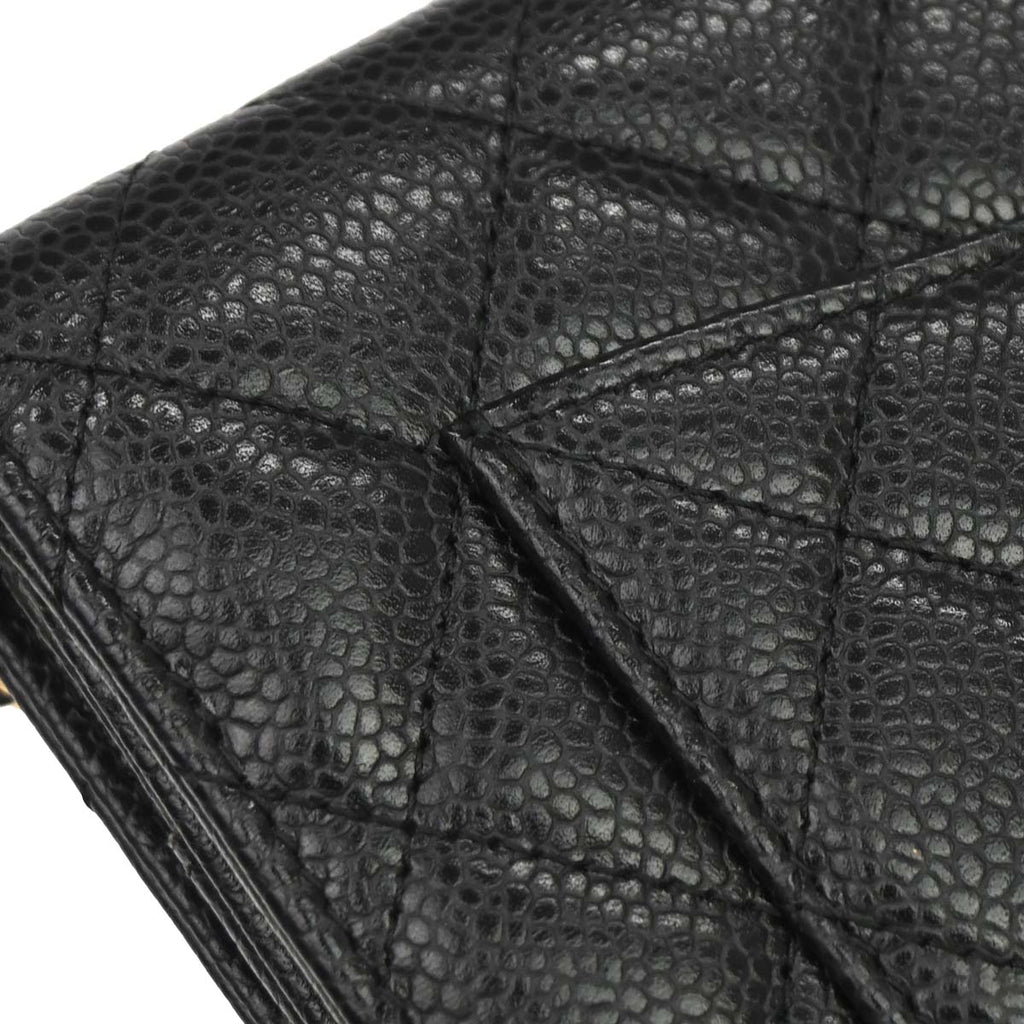 Chanel 2016-2017 Black Caviar Skin WOC Wallet on Chain Bag