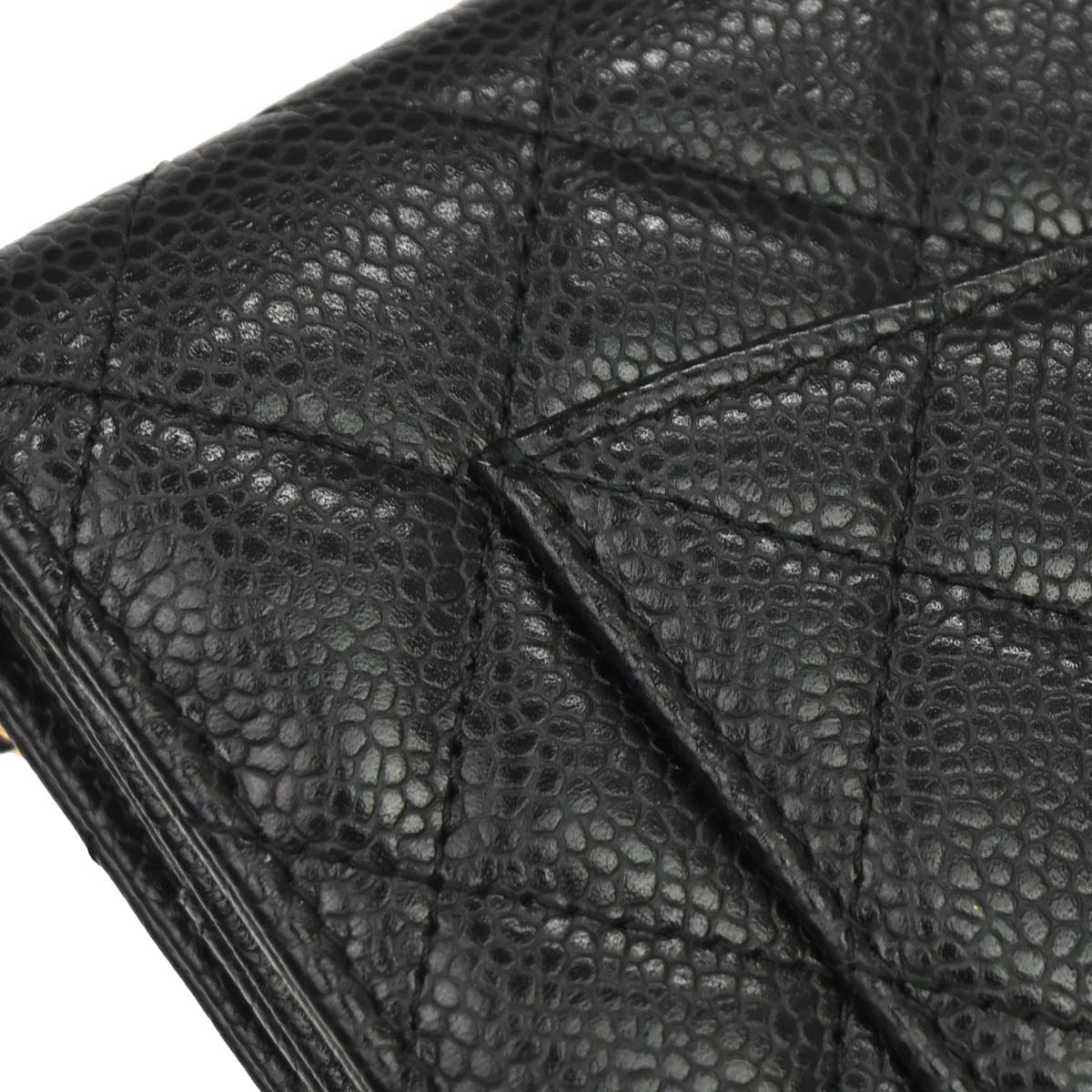 Chanel 2016-2017 Black Caviar Skin WOC Wallet on Chain Bag