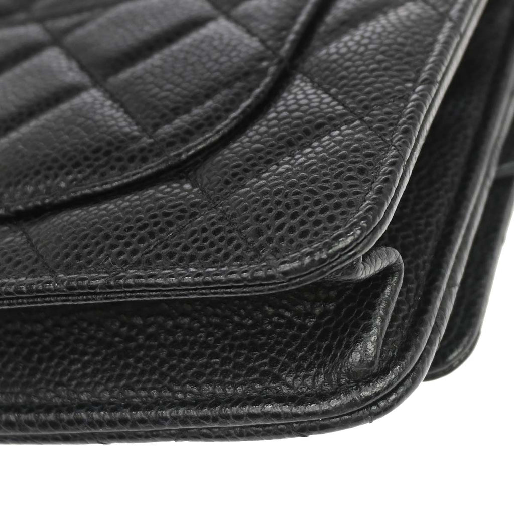 Chanel 2016-2017 Black Caviar Skin WOC Wallet on Chain Bag