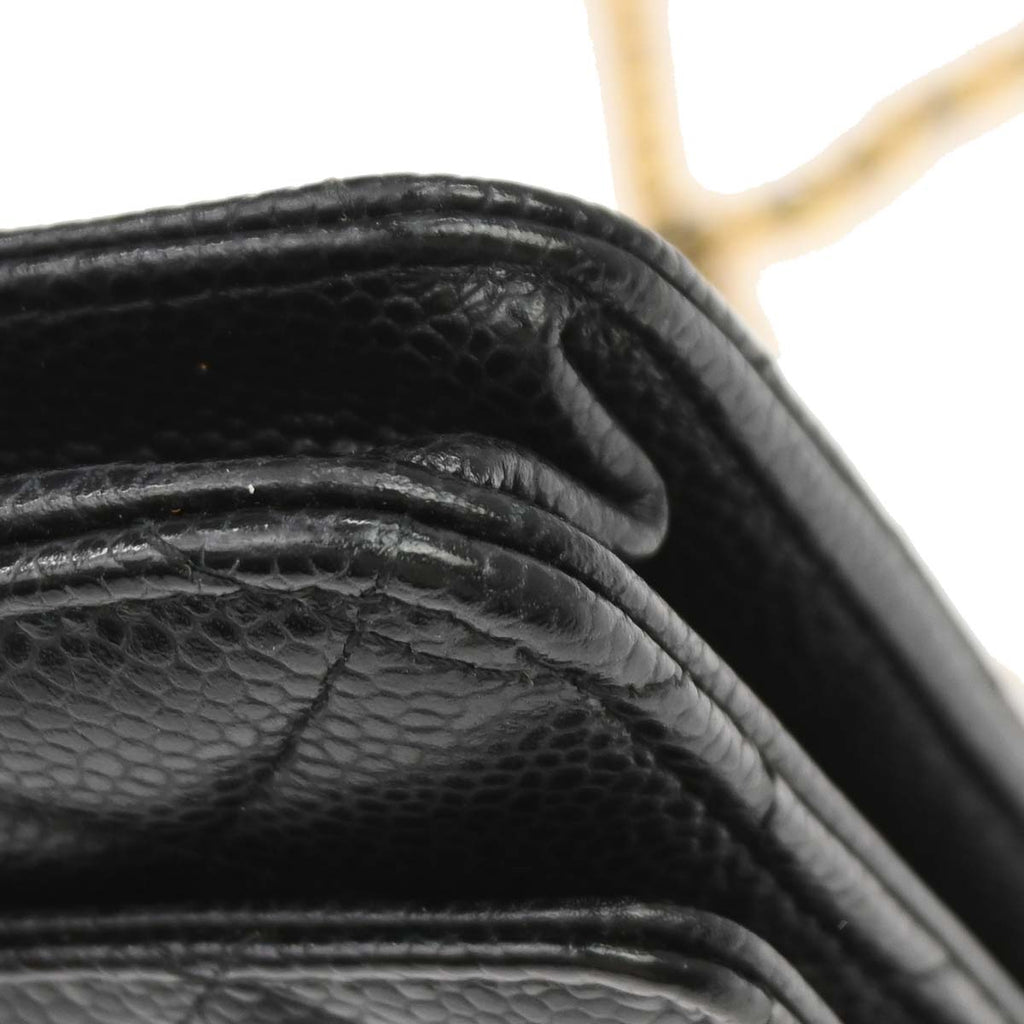 Chanel 2016-2017 Black Caviar Skin WOC Wallet on Chain Bag