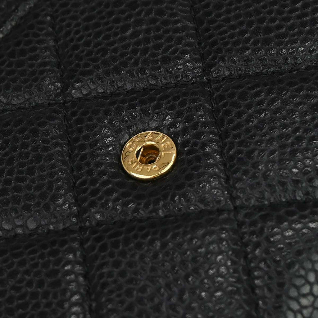 Chanel 2016-2017 Black Caviar Skin WOC Wallet on Chain Bag