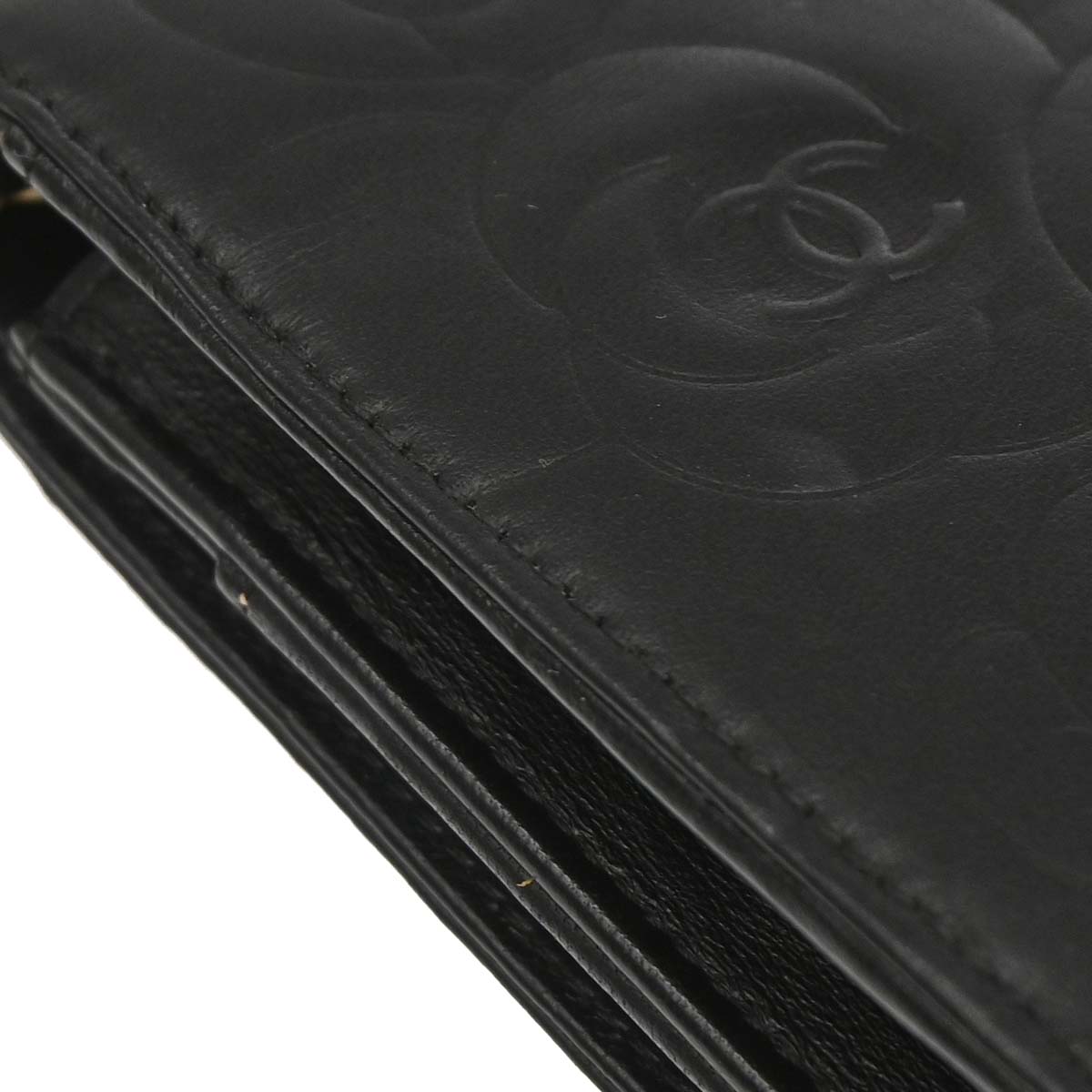 Chanel 2012 Black Lambskin Camellia WOC Wallet on Chain Bag