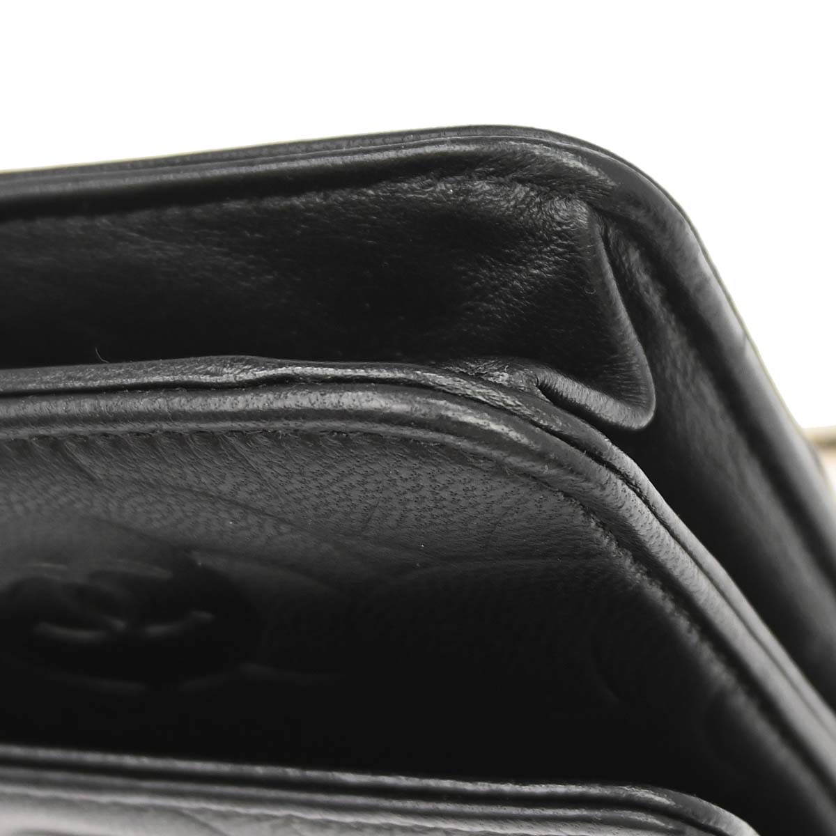 Chanel 2012 Black Lambskin Camellia WOC Wallet on Chain Bag