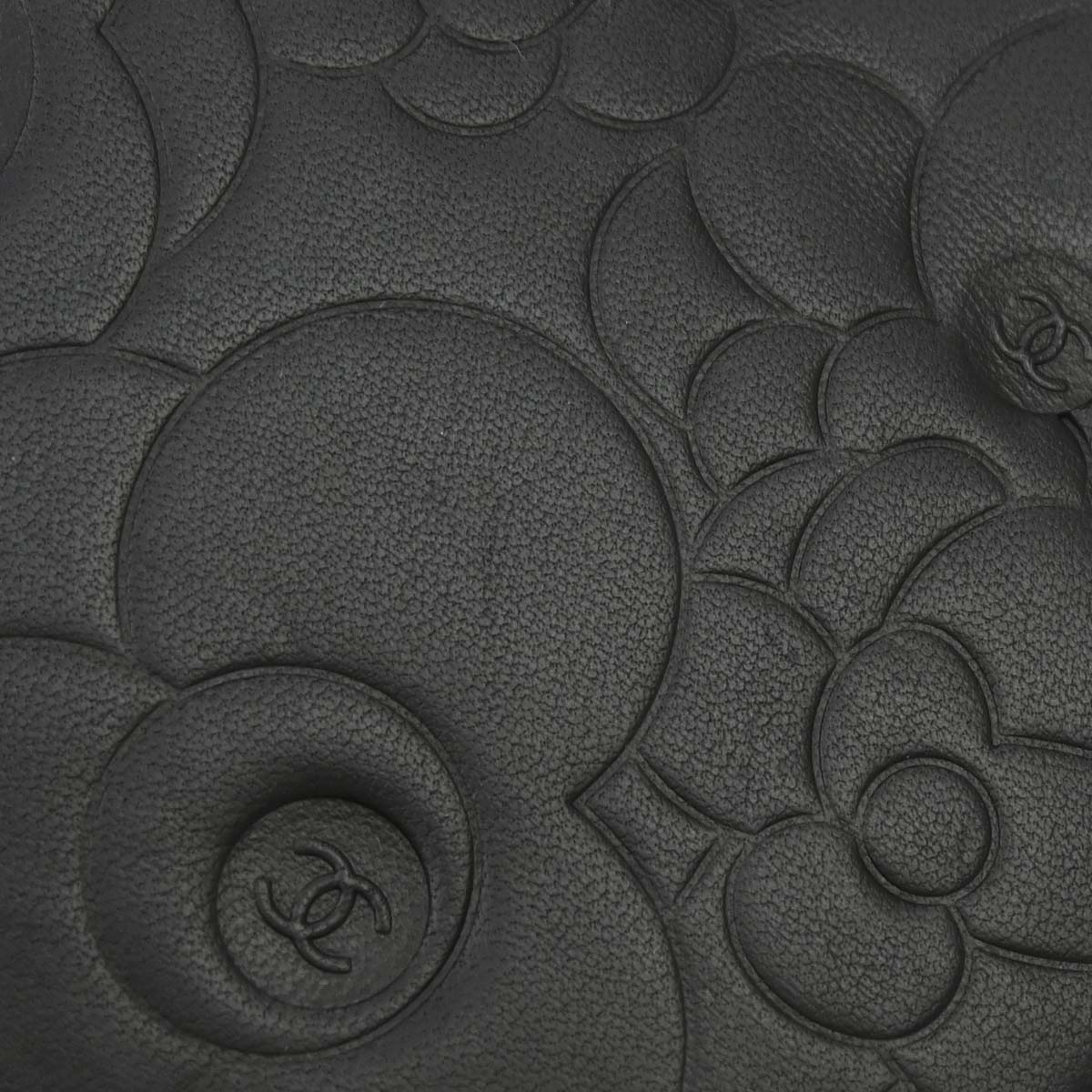 Chanel 2012 Black Lambskin Camellia WOC Wallet on Chain Bag
