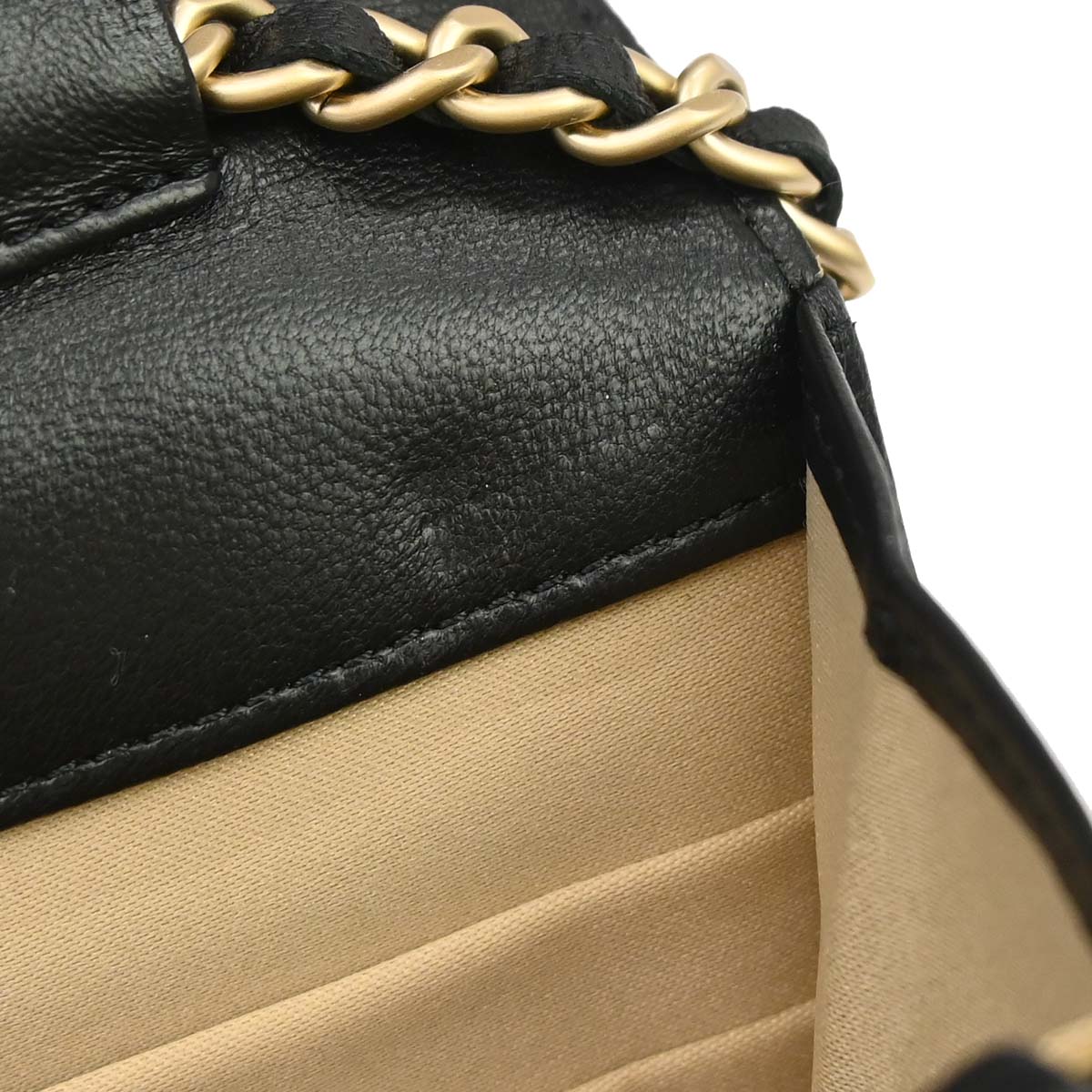 Chanel 2012 Black Lambskin Camellia WOC Wallet on Chain Bag